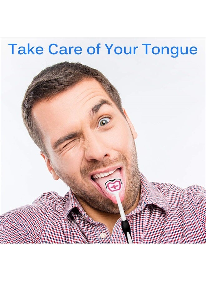 Tongue Brush, Tongue Scraper, Tongue Cleaner Helps Fight Bad Breath, 3 Tongue Scrapers, 3 Pack (Black & Blue & Green)