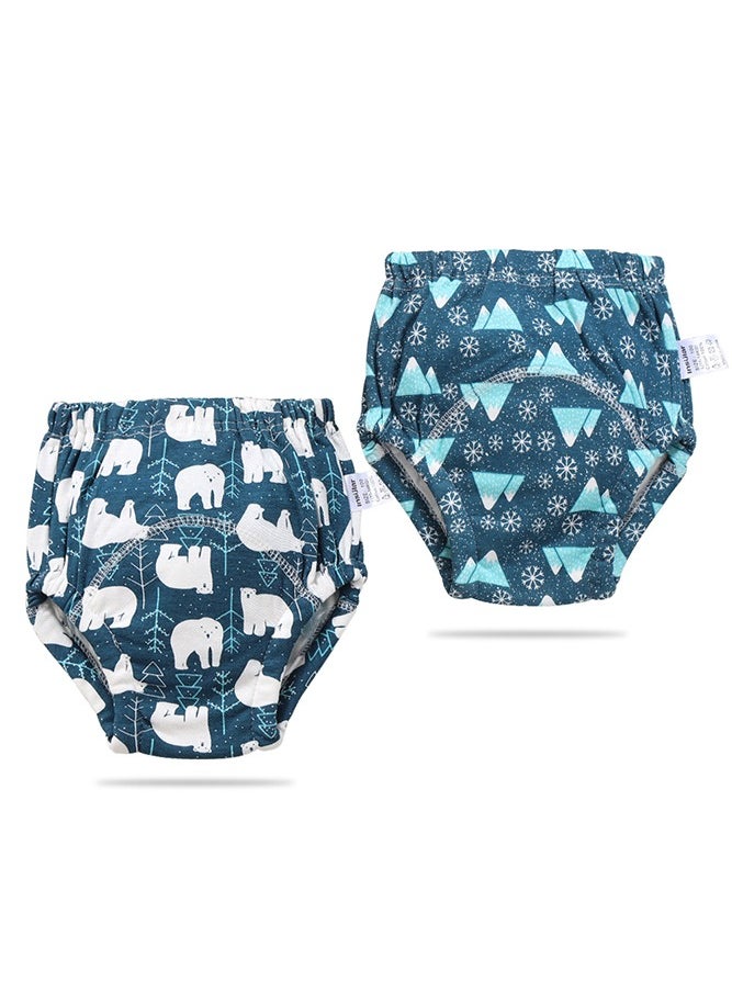 insular 6 Layer Breathable Cotton Training Pants for Baby, Reusable Toddlers Kids Potty Training Underwear, Size 100, L (11-14kg), 2 Count  - Image 1