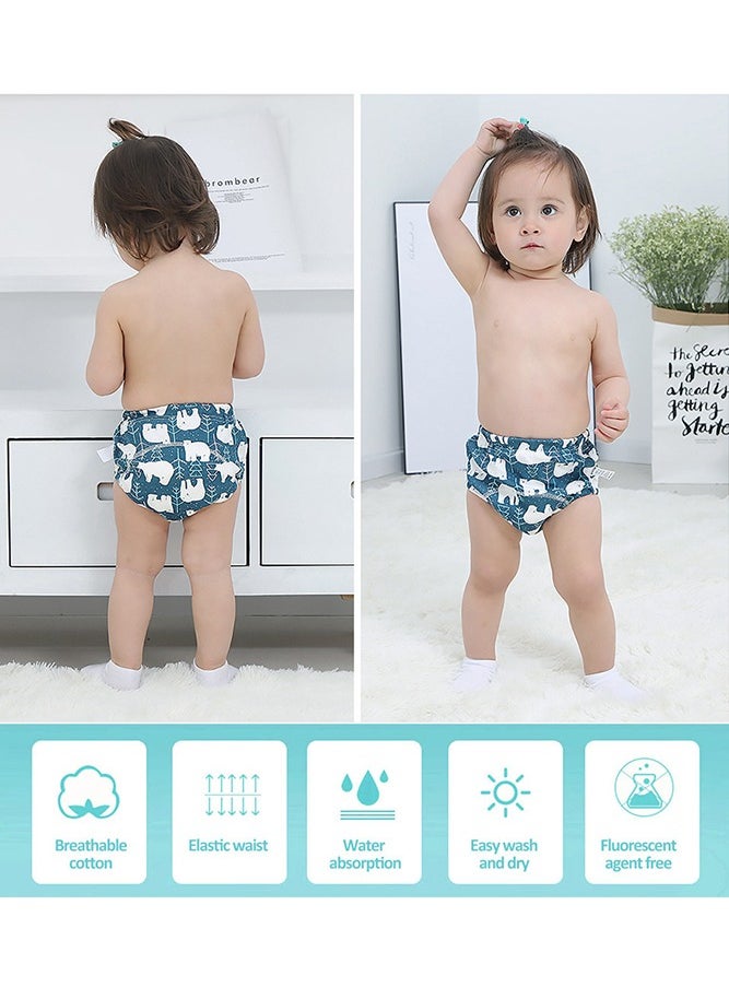 insular 6 Layer Breathable Cotton Training Pants for Baby, Reusable Toddlers Kids Potty Training Underwear, Size 100, L (11-14kg), 2 Count  - Image 4