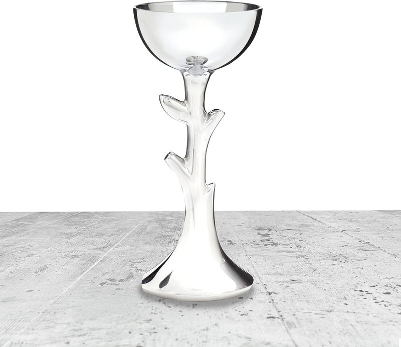 Nambe Nambé Tree of Life Kiddush Cup – 3.5" x 8.25" Alloy Wine Goblet, Minimalist Judaica Design Symbolizing Growth & Blessing – Artistic Shabbat Tableware & Gift for Jewish Celebrations - Image 5