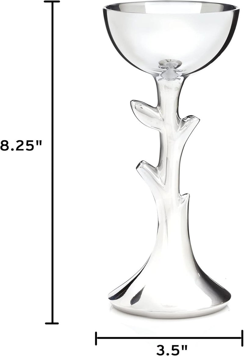 Nambe Nambé Tree of Life Kiddush Cup – 3.5" x 8.25" Alloy Wine Goblet, Minimalist Judaica Design Symbolizing Growth & Blessing – Artistic Shabbat Tableware & Gift for Jewish Celebrations - Image 3