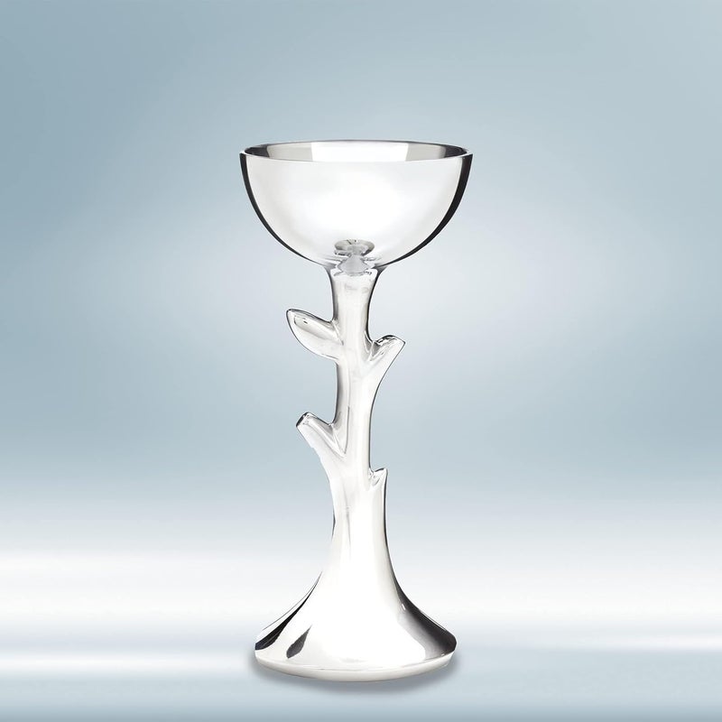 Nambe Nambé Tree of Life Kiddush Cup – 3.5" x 8.25" Alloy Wine Goblet, Minimalist Judaica Design Symbolizing Growth & Blessing – Artistic Shabbat Tableware & Gift for Jewish Celebrations - Image 4