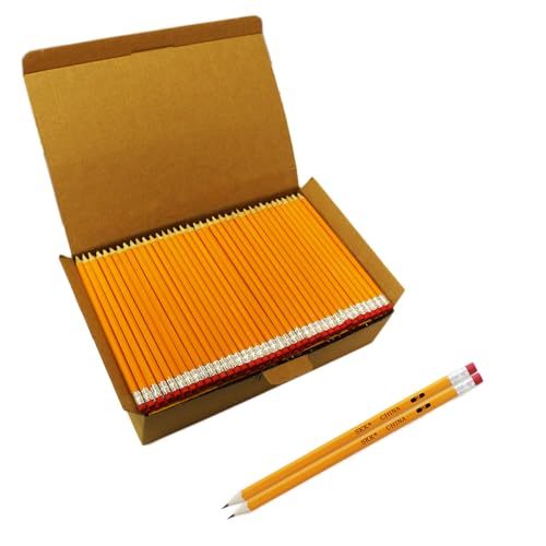 SKKSTATIONERY 200 Count Pre-sharpened #2 Pencils, HB Lead Bulk Box No. 2, Yellow Pencils with Erasers, for Back to school classroom office Supplies, Writing, Drawing and Sketching - Image 3