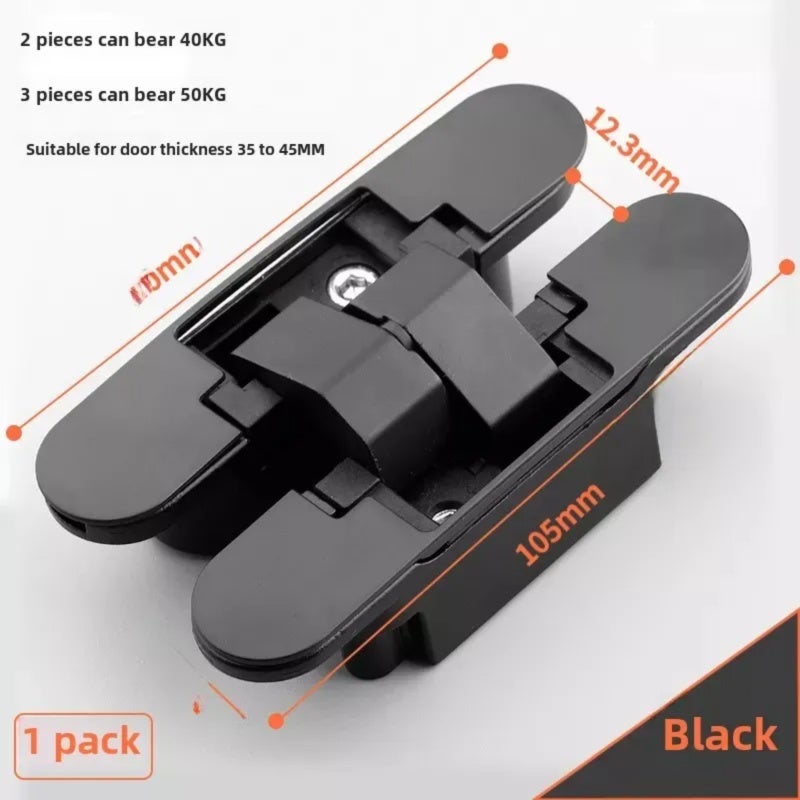 مفصلة قابلة للتعديل 11×6.23×2.5 سم - فتح داخلي وخارجي بزاوية 180 درجة للأبواب المخفية - تصميم متقاطع مخفي - مفصلة من سبائك الزنك والفولاذ المقاوم للصدأ للأبواب الخشبية القابلة للطي - Image 4