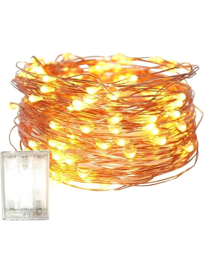 Fairy Christmas LED String Light Battery Operated, 10M / 100LED Warm White Waterproof 3XAA Battery Case, Indoor Outdoor Lights for Xmas Tree Wedding, Halloween, Party, Garden Decoration - Image 1