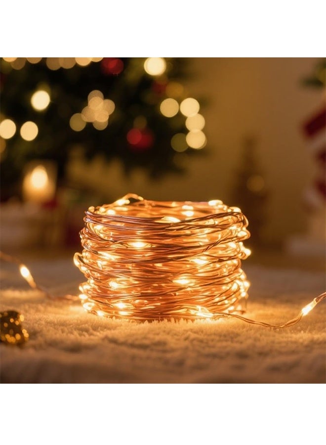 Fairy Christmas LED String Light Battery Operated, 10M / 100LED Warm White Waterproof 3XAA Battery Case, Indoor Outdoor Lights for Xmas Tree Wedding, Halloween, Party, Garden Decoration - Image 3