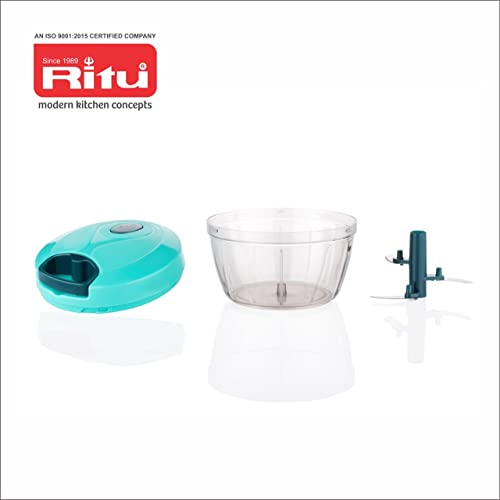 Ritu Handy Chopper with 3 Blades for Effortlessly Chopping Vegetables and Fruits for Your Kitchen - Color May Vary, Plastic, 30 Watts - Image 2