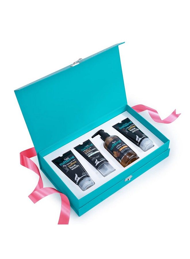 MCaffeine Gift For Men With Premium Coffee Skincare Range ; Birthday Gift With Face Wash Face Scrub Body Wash & Sunscreen ; Premium Packaging ; Pack Of 4  - Image 2