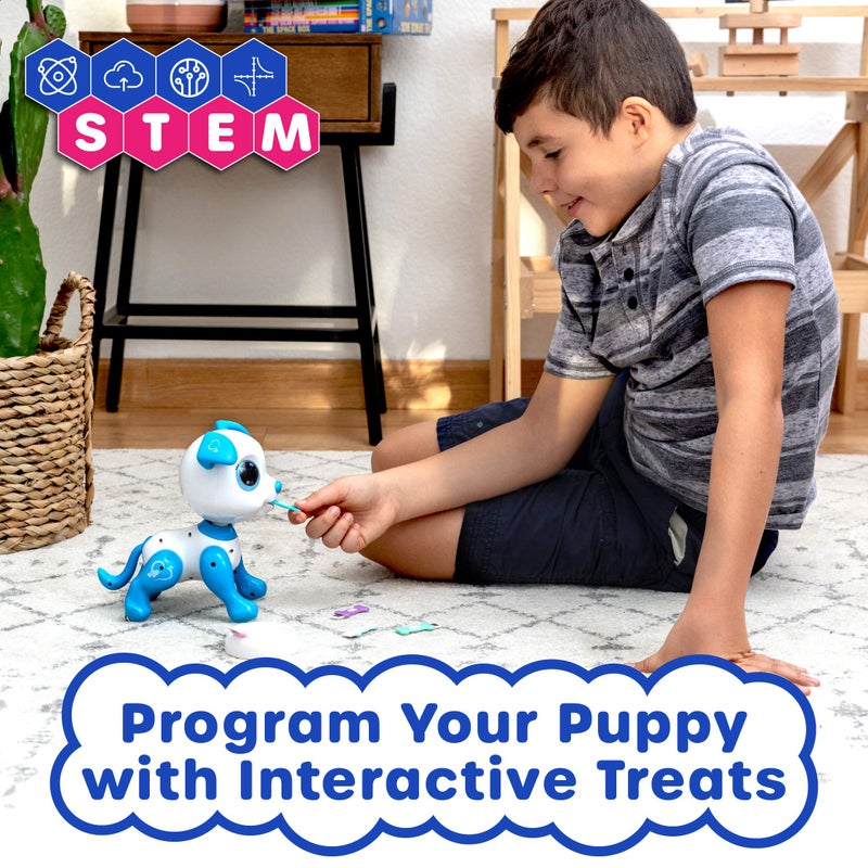 Power Your Fun Robo Pets Robot Dog Toy for Girls and Boys - Remote Control Toy Puppy with LEDs, Sound FX, Interactive Hand Motion Gestures, STEM Toys Programmable Treats, Dancing and Walking RC Robot for Kids (Blue) - Image 4