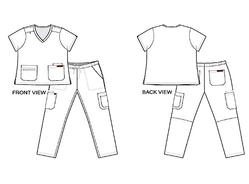 MONARCH UNIFORMS أطقم زى مونيار للنساء من السراويل الطبية العادية والصغيرة المرنة - (رمادي فاتح) - م - Image 5