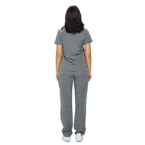 MONARCH UNIFORMS أطقم زى مونيار للنساء من السراويل الطبية العادية والصغيرة المرنة - (رمادي فاتح) - م - Image 2