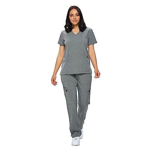 MONARCH UNIFORMS أطقم زى مونيار للنساء من السراويل الطبية العادية والصغيرة المرنة - (رمادي فاتح) - م - Image 1