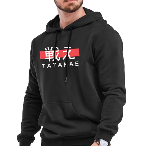 DUDEME AOT TATAKAE Unisex Anime Hoodie for Men & Women 100% Cotton Naruto, Jujutsu Kaisen, Goku, Gojo, Bleach Anime Printed - | AM -025 | Black | Hoodie | L - Image 4