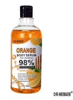 DR.MEINAIER Orange Body Serum Plus L-Glutathlone,98% Intensive Aha Orange Extract,Brightening Skin Tone 500ml  - Image 1