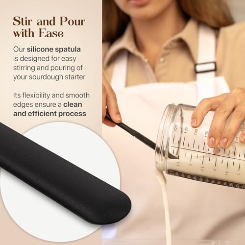 ABIOTO Sourdough Starter Kit with 10" Round & 11" Oval Banneton Proofing Basket and 34oz Starter Jar - Beginner-Friendly Sourdough Bread Baking Supplies and Baking Gifts for Women, Men, and Bread Bakers - Image 4