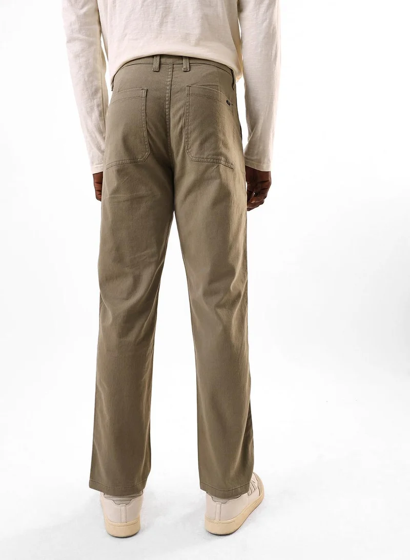 Dennis Lingo Men's Sage Cotton Blend Full Relaxed Cargo Trouser