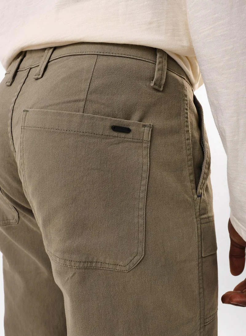 Dennis Lingo Men's Sage Cotton Blend Full Relaxed Cargo Trouser