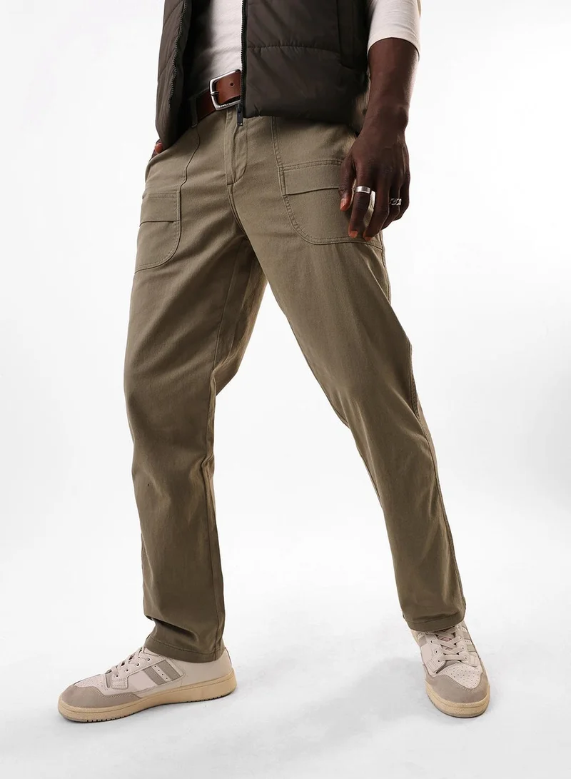 دينيس لينغو بنطلون رجالي قطن مريح بقصة واسعة بلون المريمية