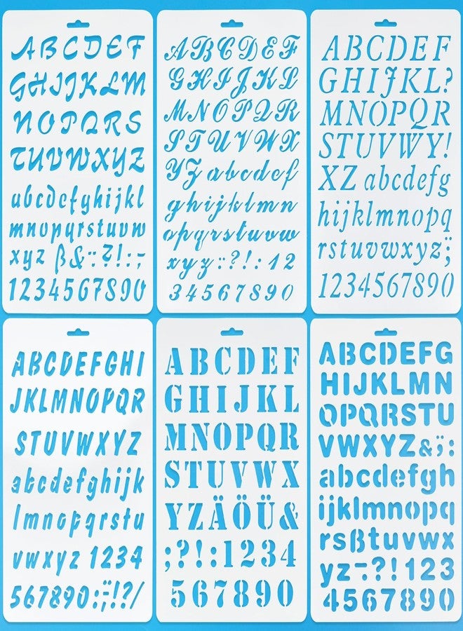 SOOKOO 6 PCS Drawing Painting Stencils Scale Template Sets, Alphabet Letter Drawing Painting Stencils Scale Template for Scrapbooking, Card and Craft Projects - Image 1
