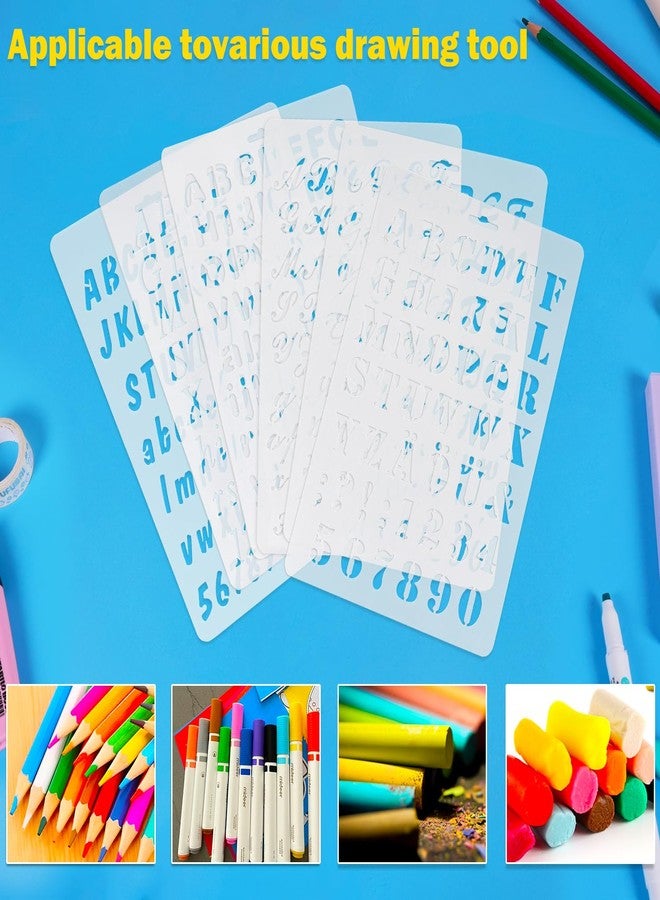 SOOKOO 6 PCS Drawing Painting Stencils Scale Template Sets, Alphabet Letter Drawing Painting Stencils Scale Template for Scrapbooking, Card and Craft Projects - Image 3