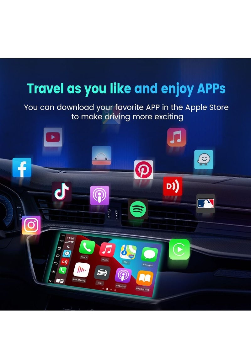 ماركة غير محددة - USB لاسلكي كاربلاي سلكي يعمل بنظام أندرويد أوتو AI بوكس ميرورلينك للسيارة مشغل وسائط متعددة مزود بخاصية الاتصال التلقائي بالبلوتوث - Image 1