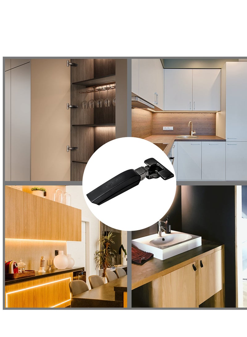 Zikra 2 Pack Cabinet Hinges, Soft Close Cupboard Wardrobe Doors Hinges, Folding Doors Hinge with Screws, Adjustable Concealed, Built-in Damper for Cabinet, Wardrobe Door, Bathroom Cabinet - Image 5