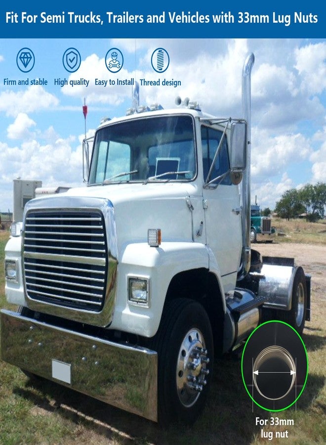 Grandroad auto أغطية صمامات العجلات من غراند رود 20 حزمة، 33 مم × 3-1/2" غطاء صمامات أسطواني مسطح من البلاستيك الكروم ABS مقاوم للصدأ لأغطية صمامات العجلات للسيارات الكبيرة والشاحنات - Image 3