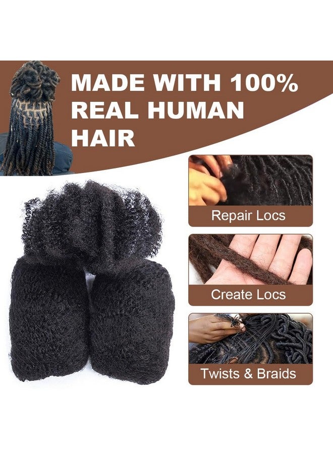 Kama Premium Afro Kinky Bulk Human Hair 100% Afro Kinkys Human Hair Bulk For Dreadlock Extensions Repair Locs Create Dreadlocks. Can Dye And Bleach 8 Inch 30Gpack - Image 2