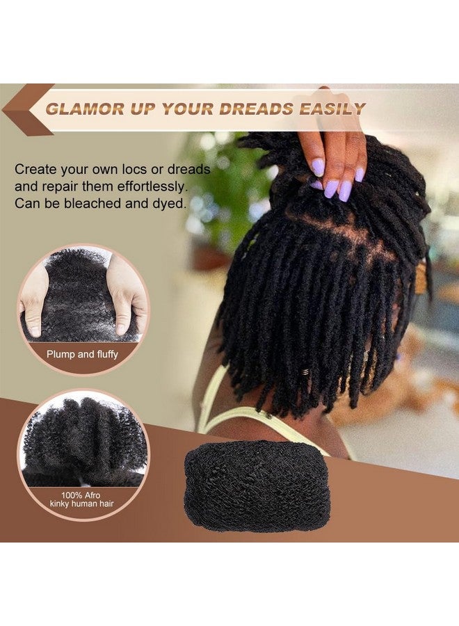 Kama Premium Afro Kinky Bulk Human Hair 100% Afro Kinkys Human Hair Bulk For Dreadlock Extensions Repair Locs Create Dreadlocks. Can Dye And Bleach 8 Inch 30Gpack - Image 4