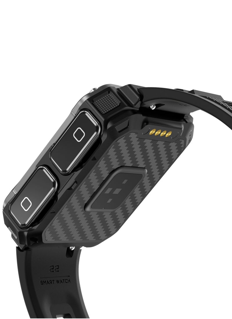 WatchOut Wearables WatchOut WearPods Teens Smartwatch with Wireless Earbuds, GPS Fitness Tracker, Music Storage, Heart Rate, Always-on HD Display, Best Headphones & Smart Watch in one Gift for GenZ (Black Commando)  - Image 3