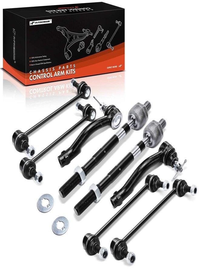 أ-بريميوم طقم تعليق A-Premium مكون من 8 قطع، يشمل وصلة قضيب التوازن الأمامي والخلفي، وطرف قضيب التوجيه الأمامي الداخلي والخارجي، متوافق مع كيا سبورتاج 2005-2010، وهيونداي توسان 2005-2009 - Image 1