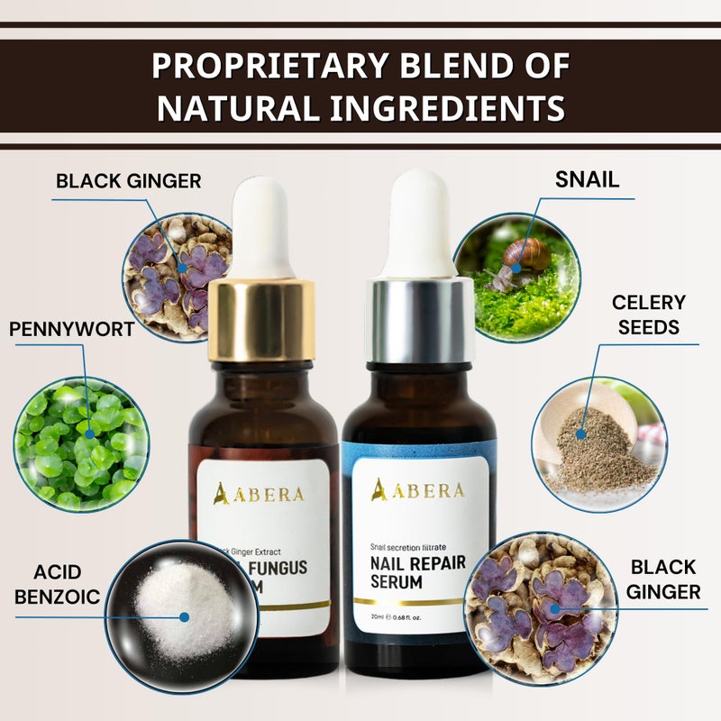 Abera Combo Premium Nail Restoration Drops - Nourishing Support for Weak, Stained & Deformed Nails - Supports Healthy Nails with Quick-Drying Formula for Fingernails and Toenails - Image 2