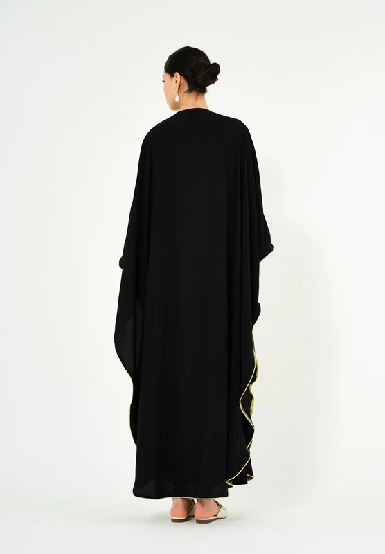 Thouq Stunning Printed Symmetrical Jalabiya With Keyhole Neckline And Long Sleeves