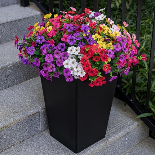 Lnoicy 20 Bundles Artificial Flowers for Outdoor Fake Plants for Spring Decoration,Faux Eucalyptus Flowers for Planter UV Resistant Lifelike for Home Porch Garden（7 Color） - Image 3