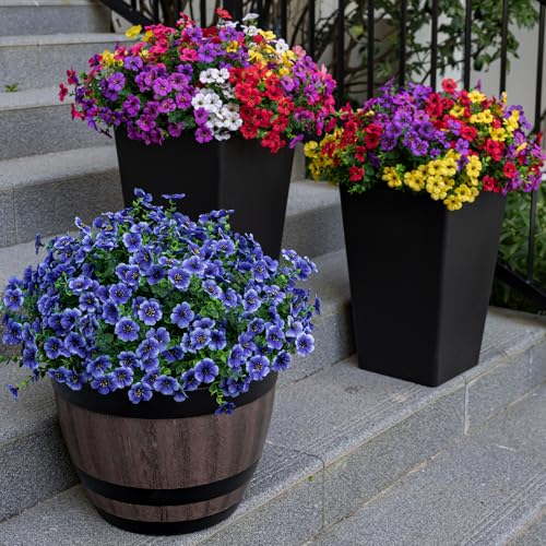 Lnoicy 20 Bundles Artificial Flowers for Outdoor Fake Plants for Spring Decoration,Faux Eucalyptus Flowers for Planter UV Resistant Lifelike for Home Porch Garden（7 Color） - Image 2