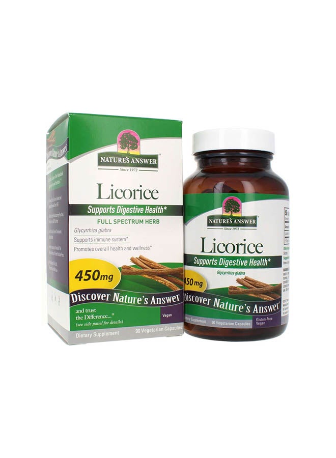 Licorice Root Powder Supplement Vegetarian Capsules, 90-Count