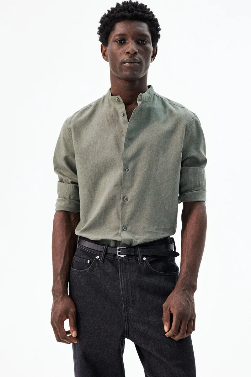 H&M Regular Fit Linen-blend shirt