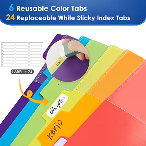 KTRIO 12 Pocket Poly Project Organizer, Spiral Binder Organizer Multi Pocket Folder with Dividers, Back Cover Utility Pouch, Letter Size School Supplies - Image 4