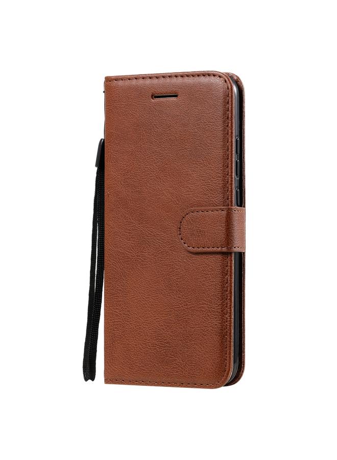 زبون جراب لهاتف Huawei P40 lite E / Y7p / Honor 9C، جراب جلدي واقي قابل للطي أفقيًا بلون سادة مع حامل وفتحات للبطاقات ومحفظة وحبل - Image 2