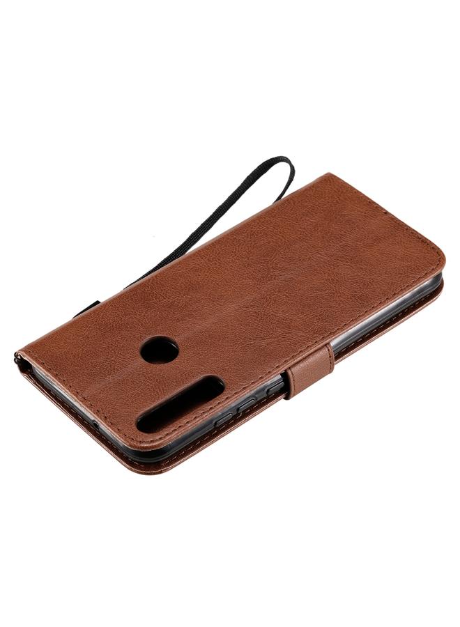 زبون جراب لهاتف Huawei P40 lite E / Y7p / Honor 9C، جراب جلدي واقي قابل للطي أفقيًا بلون سادة مع حامل وفتحات للبطاقات ومحفظة وحبل - Image 4