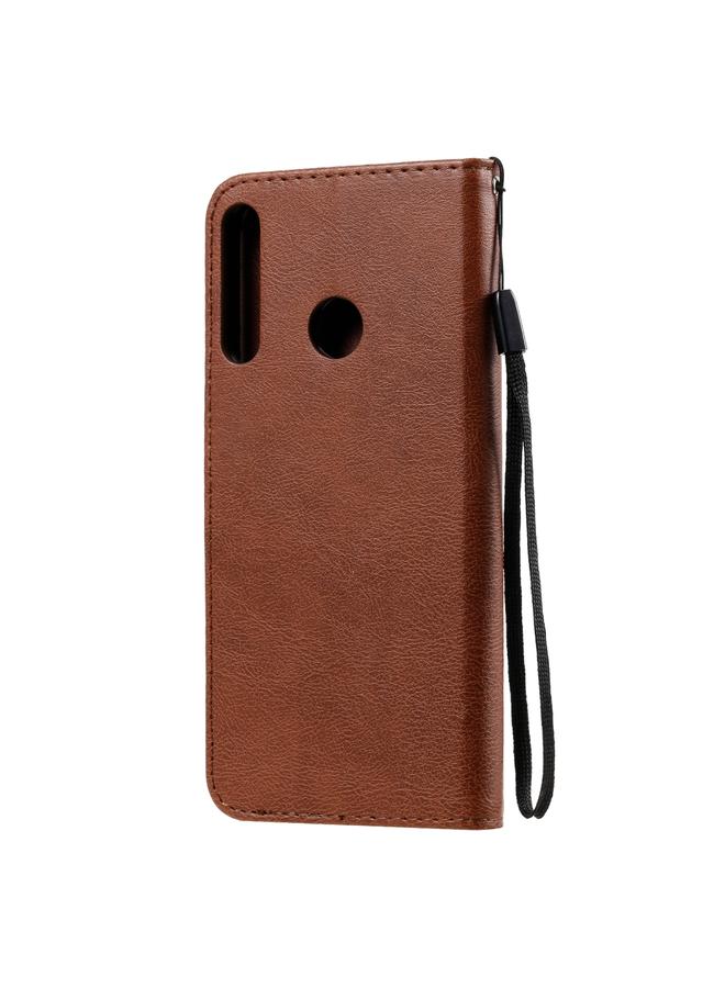 زبون جراب لهاتف Huawei P40 lite E / Y7p / Honor 9C، جراب جلدي واقي قابل للطي أفقيًا بلون سادة مع حامل وفتحات للبطاقات ومحفظة وحبل - Image 5