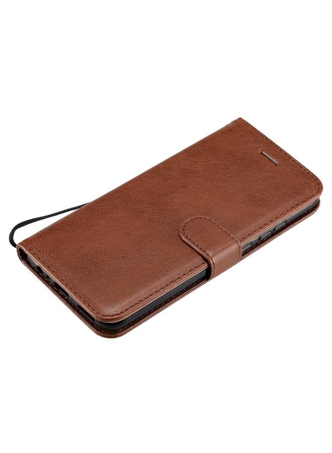 زبون جراب لهاتف Huawei P40 lite E / Y7p / Honor 9C، جراب جلدي واقي قابل للطي أفقيًا بلون سادة مع حامل وفتحات للبطاقات ومحفظة وحبل - Image 3