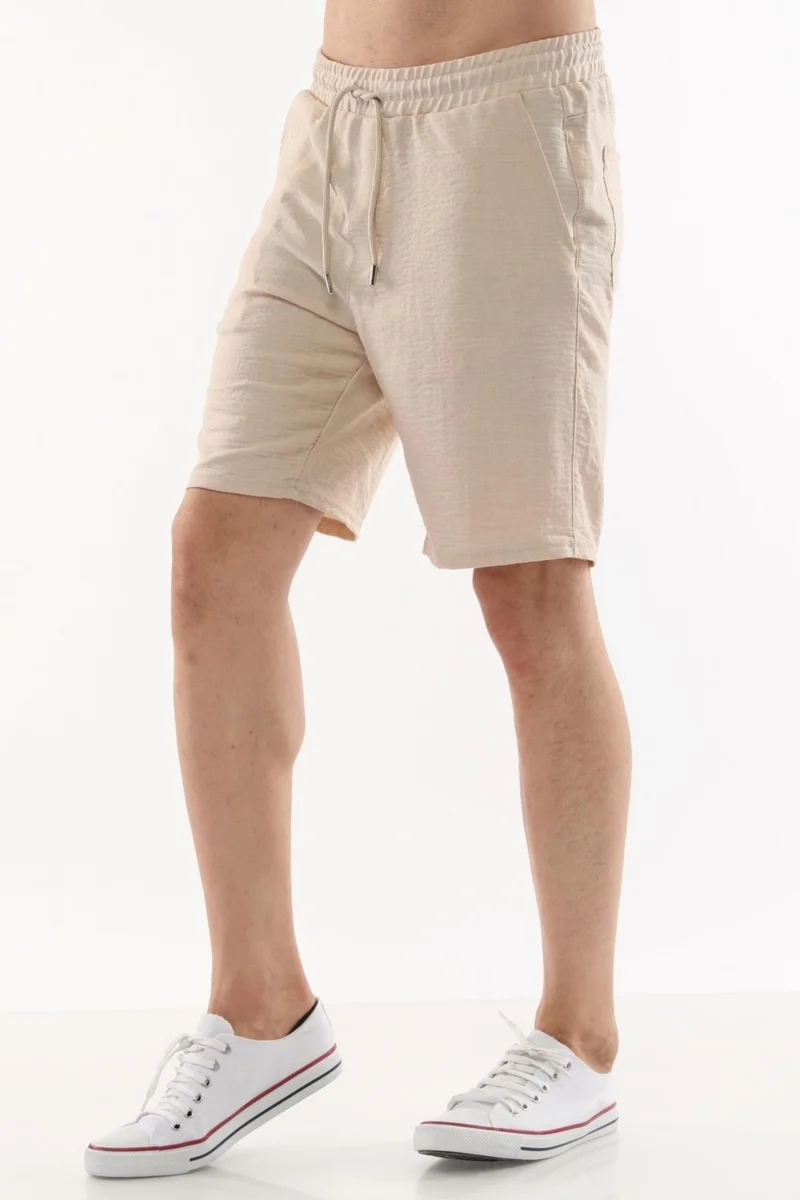سيدي دينيم Synthetic Linen High Waist Elastic, Loose Cut Men's Shorts C348