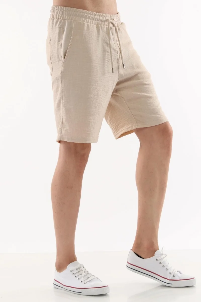 سيدي دينيم Synthetic Linen High Waist Elastic, Loose Cut Men's Shorts C348