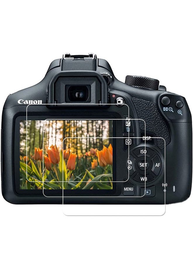 PCTC Tempered Glass Films Compatible for Canon EOS Rebel T6 T5 EOS 1300D 1200D 1500D (3 Packs) - Image 1