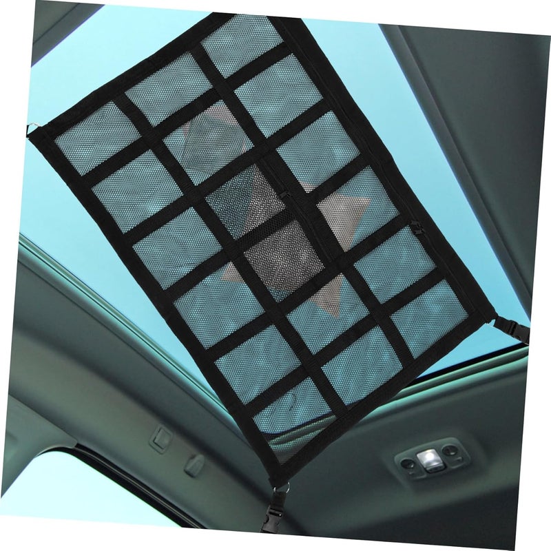 Car Ceiling Cargo Net Organizer Large Capacity Slot Mesh Storage Bag for Car Roof Easy Installation Vehicle Accessory for Organizing Snacks Magazines and Essentials - Image 5