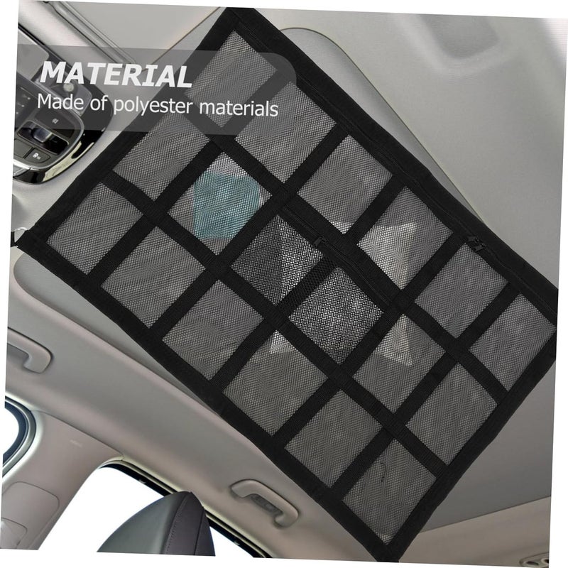 Car Ceiling Cargo Net Organizer Large Capacity Slot Mesh Storage Bag for Car Roof Easy Installation Vehicle Accessory for Organizing Snacks Magazines and Essentials - Image 4