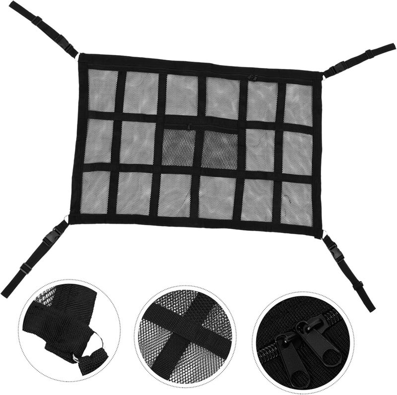 Car Ceiling Cargo Net Organizer Large Capacity Slot Mesh Storage Bag for Car Roof Easy Installation Vehicle Accessory for Organizing Snacks Magazines and Essentials - Image 3