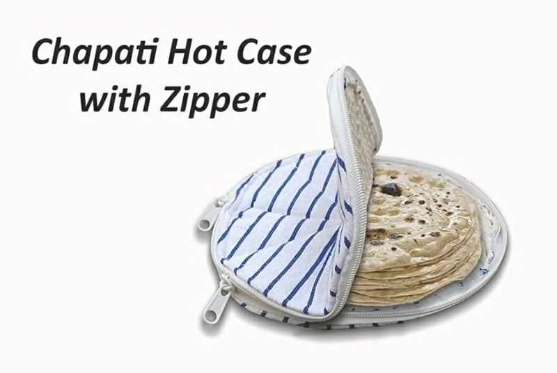 UnisexAdult Lr Enterprises Cotton Casual Style Round Roti Chapati Cover Set With Zip Multicolored 3 Piece Roti Rumals Hygienic Zipper For Closure  - Image 3