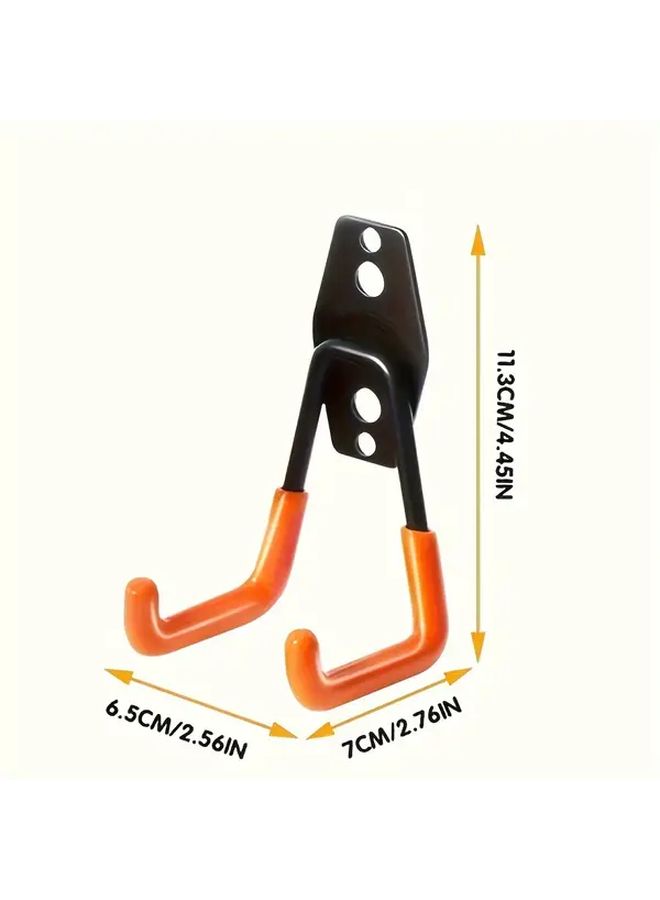 1 Piece Heavy Duty Metal Tool Hook Orange Wall Mounted Garage Organizer For Ladders Bicycles And Tools Rust Proof Space Saving Storage Solution Industrial Strength Sturdy Bike Support - Image 3